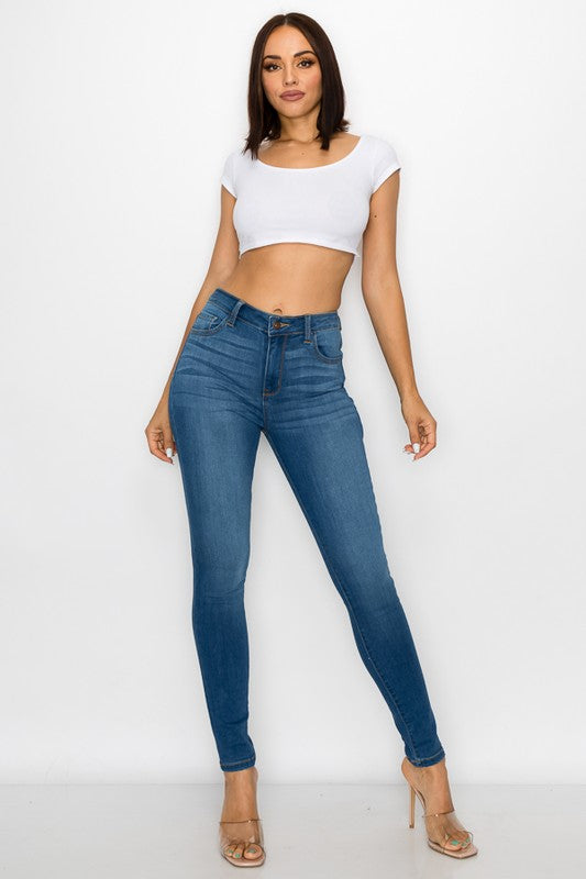 MEDIUM HIGH RISE SKINNY JEANS