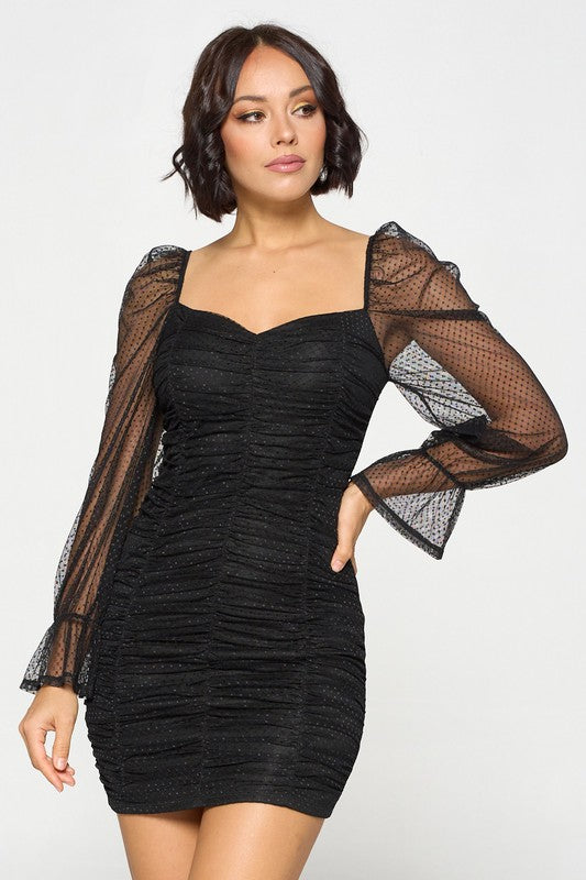 MARILYN ROUCHED DRESS
