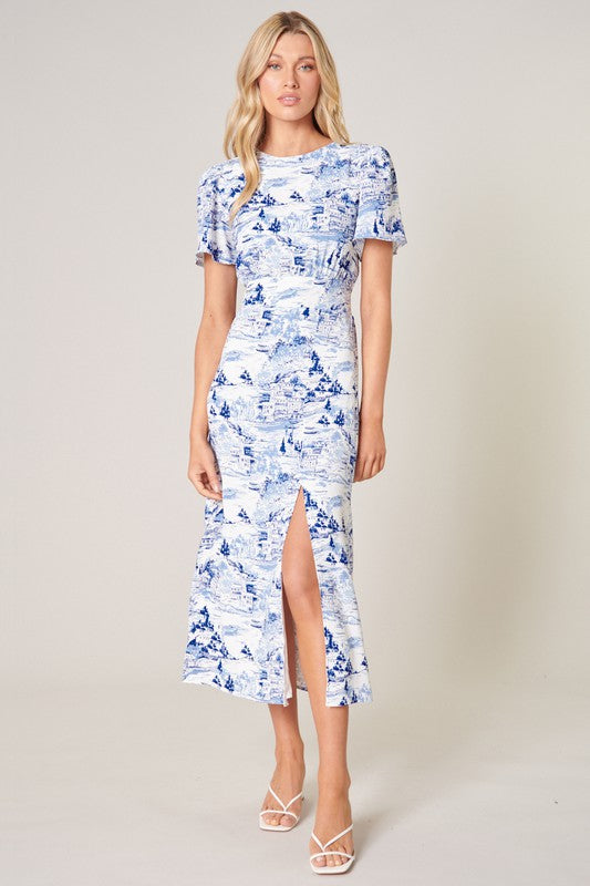 LOVE IN PARIS TOILE MIDI DRESS