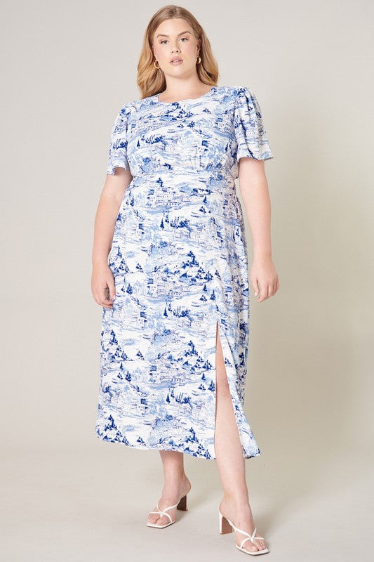 LOVE IN PARIS TOILE MIDI DRESS