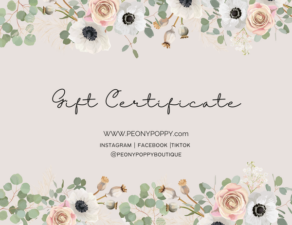Peony and Poppy Gift Card